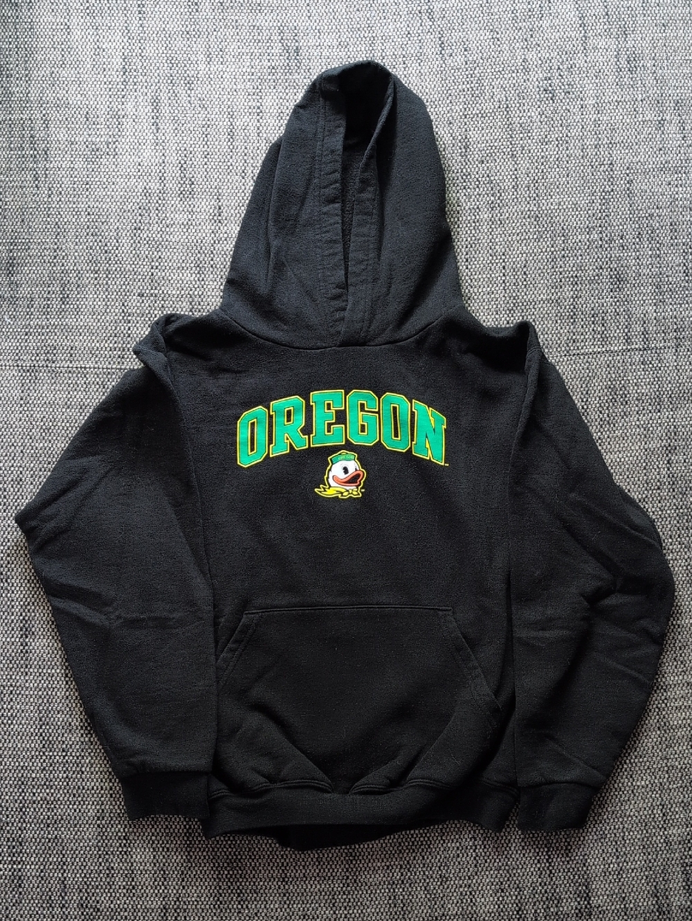 Oregon Ducks Black Hoodie with Green & Yellow Logo